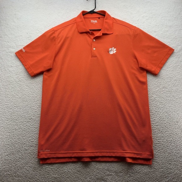 Ping Other - Clemson Tigers Ping Polo Shirt Mens Large L Orange White Paw Golf NCAA Football